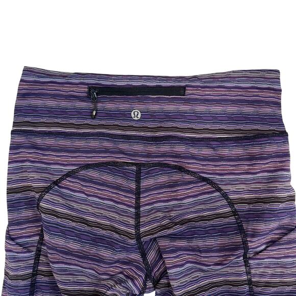 lululemon athletica Pants - Lululemon Run Tights Space Dye Zip Pocket Purple Women's 6